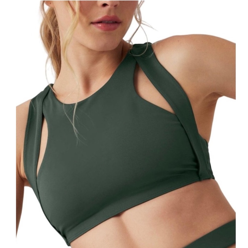 ALO Yoga Dark Green Sports Bra